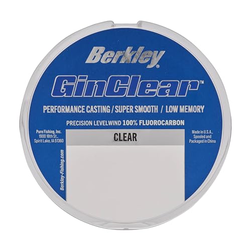 Berkley GINCLEAR 200 yd|182 m, 10 lb|4.5 kg Fluorocarbon Fishing Line, Level Wound, Suitable for All Water Types