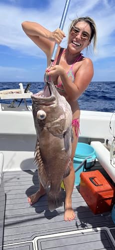 Deep Drop Fishing Rig – Glow in The Dark Sleeves – NOAA Compliant Circle Hooks – Tilefish Grouper Snapper Bottom Rig – Made in USA – End Game Tackle – 3 or 5 Hook Options - size: 12/0, 3 Hook