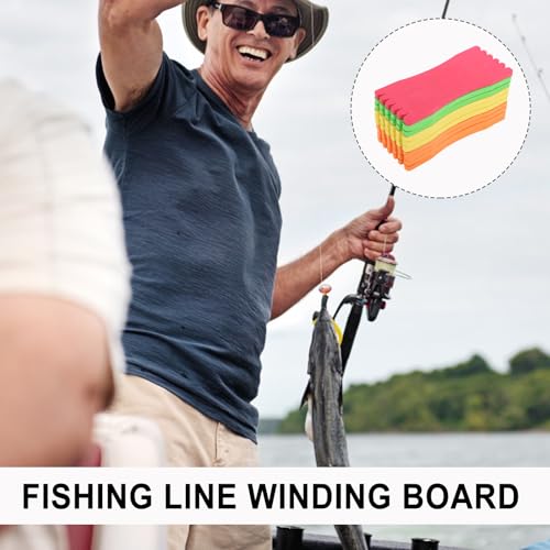 10Pcs Fishing Line Board Spools Sponge Wrapped Wire Winding Boards with 5 Slots Lightweight Quick Dry for Organizing Fishing Hooks Leaders 4.72X1.96X0.23In