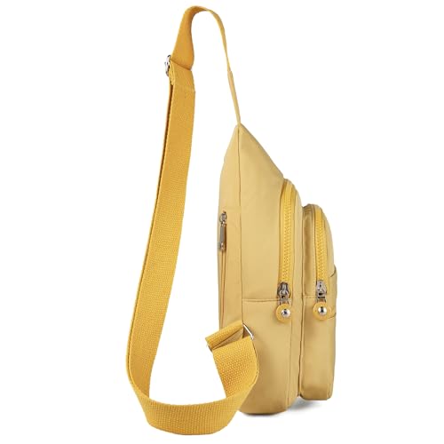 Banelu Small Sling Backpack Crossbody Bags for Women Men, Small Sling Bag Cross Body Bag Fanny Packs Crossbody Purses - Gold - color: H Gold
