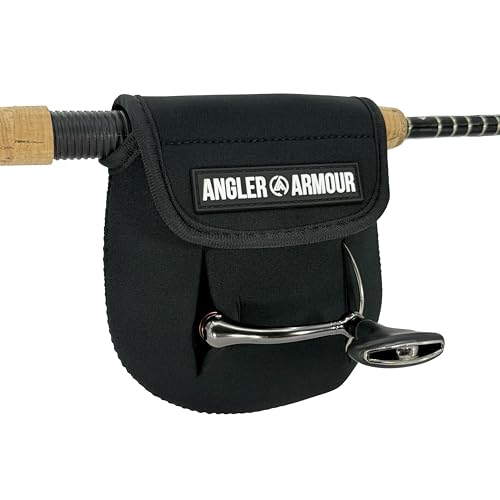 Angler Armour Spinning Reel Cover, Fishing Reel Cover, Neoprene Reel Cover, Spinning Reel Sleeve, Spinning Reel Protective Sleeve, Fits 1000, 2000, 3000, 3500 Spinning Reels (Black) - color: Black