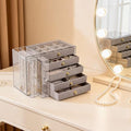 Greenfeather Jewelry Organizer and Storage with 7 Removable Drawers, Clear Acrylic Jewelry Box with 16 Necklace Hooks 48 Pairs of Earring Holes 5 Velvet-Lined Drawers for Rings Bracelets Necklaces - color: Gray-Style B