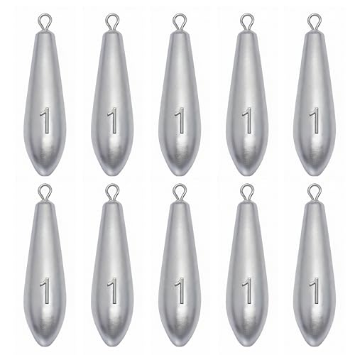 Drop Shot Fishing Weights Sinkers for Saltwater Freshwater Fishing - style: 1 Ounce-10pcs