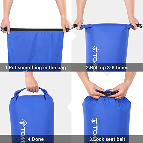 TOMSHOO Dry Bag 3-Pack/5-Pack, Lightweight Waterproof Bags Roll Top Sack Set Keeps Gear Dry for Hiking, Beach, Fishing, Kayaking, Boating, Swimming, Camping - color: 3 Pack - Assorted Color, size: 3L+5L+8L