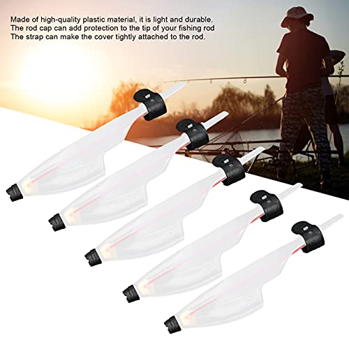 Shanrya Fishing Rod Tip, 5Pcs Plastic Telescopic Fishing Rod Tip Cover Fishing Pole Tip Protector Fishing Pole Tip Top Hats Protector Case for Sea Fishing Rods Accessories(Type 2#)
