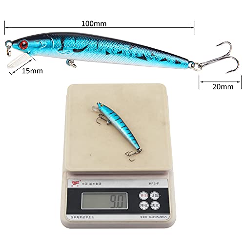 Fishing Lures Kit Set 10 Pack Fishing Lures Hard Baits, 3D Artificial Minnow Crankbait & Swimbait Lure Kit for Freshwater & Saltwater, Bass, Trout, Walleye, Redfish