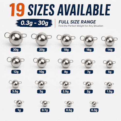 Tungsten Cheburashka Weights, Tungsten Free-Swinging Cheb Rig Weights for Finesse Rigging, Multiple, Plain - size: 0.5g - 10 Pack
