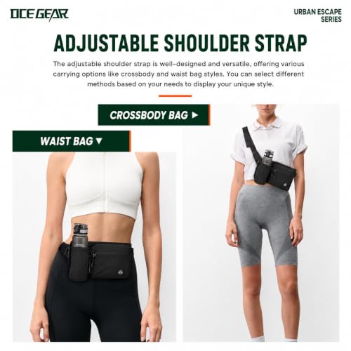 Waist Pack with Water Bottle Holder for Men Women Waist Bag Running Waist Pack Waterproof for Outdoor Travel Cycling Climbing Walking Fit All Phones (Bottle Not Included)(Black) - color: black