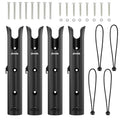 Aventik Tube Fishing Rod Holder Bracket Wall Mounted Boat Side Mount Tool Holder Tube Links with Screws 1/2/3/4/6 Pole Tube Fishing Rod Holders - color: 4-Pole Black