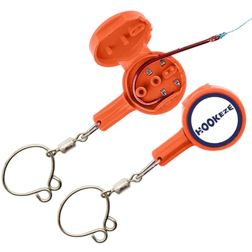 HOOK-EZE Fishing Knot Tying Tool | Protect from Fish Hooks | Tie Fishing Knots Easily | Cool Gadgets for Fishermen | Ice Fly Fishing | Fishing Accessories for Beginner Anglers | Nail Knot Tool - color: Orange, style: Standard