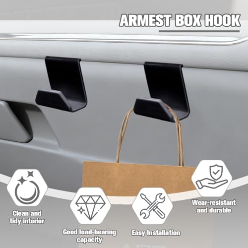 2PCS Car Co-Pilot Glovebox Hooks, Front Passenger Seat Glovebox Storage Hanger for Purse Key Umbrella Cable, Multifunctional Glove Compartment Holder Organizer Hook, Universal Fit (Black) - color: Black