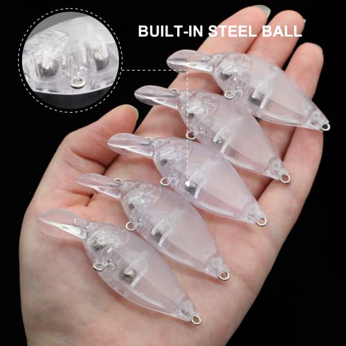 10pcs/20pcs Fishing Blanks Lures Kit Fishing Topwater Unpainted Swimbait Unpainted Crankbaits Hard Baits DIY Lure for Bass Salmon Trout Saltwater and Freshwater - color: D: 20pcs 0.25oz/7g