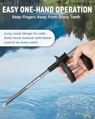Fish Hook Remover Tool, Aluminum Fishing Hook Remover Extractor 13.6in - color: gun metal