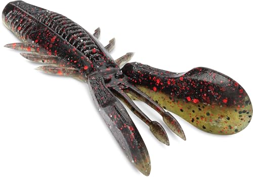 CrushCity Bronco Bug Soft Plastic Bass Lure, Dual-Action Creature Bait with Hinged Arms & Subtle Leg Movement - color: California Craw, size: 4"