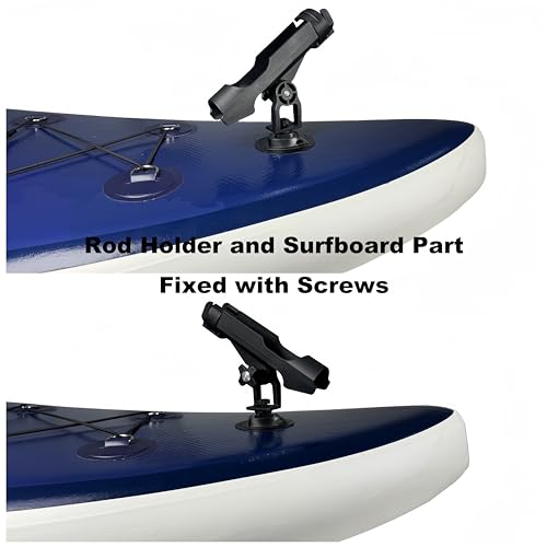 HiUmi Fishing Boat Rods Holder with Large Clamp Opening 360 Degree Adjustable Fishing Rod Racks Folding Holder - color: RH20L-2Pack