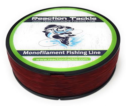 Reaction Tackle Monofilament Fishing Line - Premium Nylon Mono Line, Strong & Abrasion-Resistant, Low Memory for Smooth Long Casts - Freshwater & Saltwater - color: Red, size: 50lb (330 Yards)