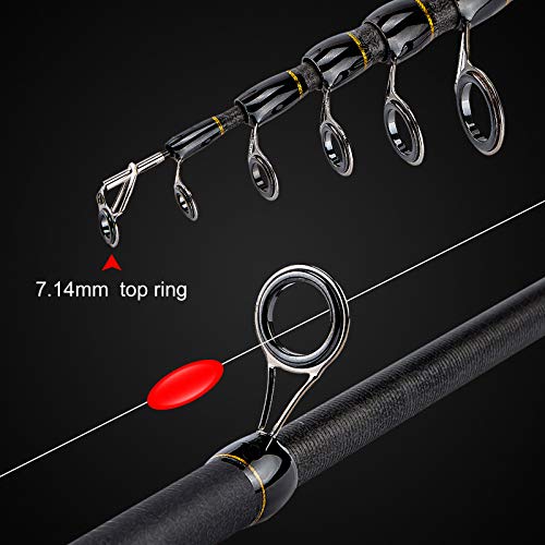 PLUSINNO Fishing Rod and Reel Combo, Telescopic Fishing Pole Kit with Spinning Reel, Tackle Box, Fishing Lures and Travel Carrying Bag, Fishing Gear Gifts for Men - color: Elite Hunter Single Fishing Rod(No Reel &Lure), size: 2.4M 7.87FT