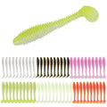 Eupheng 2.5inch/3inch Paddle Tail Swimbaits, T-Tail Ribbed Soft Plastic Fishing Lures for Bass Trout Crappie Walleye Saltwater Freshwater Fishing - size: 2.5 inch - 60 PCS