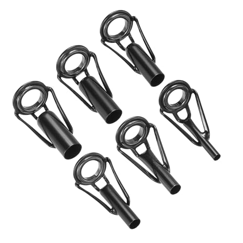 PATIKIL Fishing Rod Tip Repair Kit Stainless Steel Pole Ring Guide Replacement for Saltwater Freshwater Fishing - color: Black, size: 2-6mm