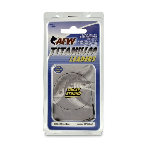 American Fishing Wire Titanium Single Strand Leader - size: 12 -Inch, 30 Pound Test