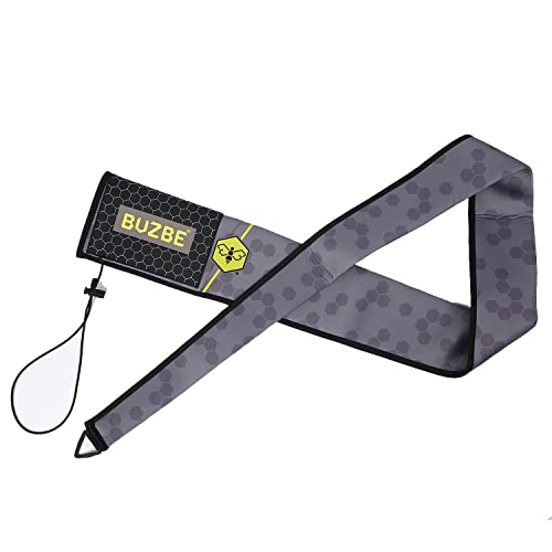 BUZBE Spinning Quik-Shield Rod Cover, Fishing Rod Sleeve, Rod Sock, Neoprene Rod Cover, Spinning Rod Cover, Saltwater Rod Cover - color: Grey Hex
