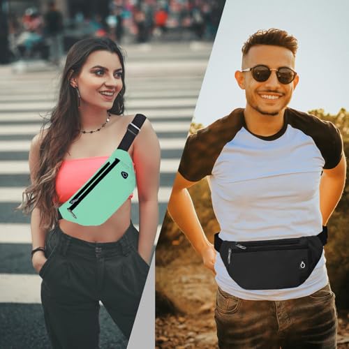 Fanny Pack for Women Men,Crossbody Fanny Pack Water Resistant Sports Waist Bag Pack, Belt Bag for Travel Hiking Running - color: 1pack-lightgreen