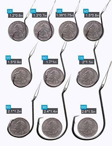 Circle Hooks Rigs Saltwater Steel Leader Wire, 25pcs Heavy Duty Circle Hook with Leader Wire Bass Catfish Fishing Lure Rig - size: 10/0