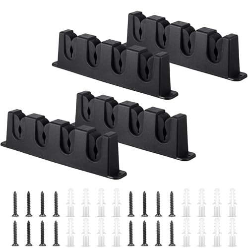 Sratte 4 Pcs Rod Holders for Fishing Boat Wall Mount Fishing Pole Holders Horizontal EVA Foam Garage Rod Rack Summer Boat Accessories for Men Gifts - color: Black, size: 9.7 Inch