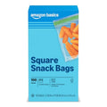 Amazon Basics Square Snack Bags with Double Zipper, Seals in Freshness, 5 1/8" x 4 11/16", 100 Count - size: Square (100 Count) (Pack of 1)