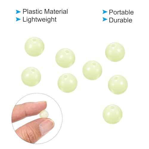 PATIKIL Glow Fishing Beads Plastic Round Rubber Luminous Fishing Bait Eggs Rig Bead Tackle Lures Accessories with Box - color: White, size: 10mm