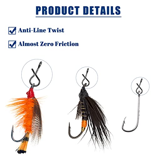 SILANON Fly Fishing Snaps,150pcs Fly Fishing Quick Clips Quick Change Lure Clips Micro Fly Snap Swivels No Knot Fast Snap Stainless Steel Lure Connector for Flies Hooks Jigs Lures 3 Sizes - size: Size S-5.5LB-150PCS