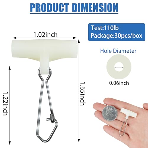 Fishing Line Sinker Slides- 30pcs Stainless Steel Braid Line Sinker Slider with Duo-Lock Snap High-Strength Line Weight Connectors for Saltwater Surf Fishing Rigs Catfishing - style: Luminous-30pcs