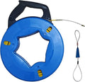 Fish Tape Steel Wire Puller 1/6inch 200-Foot With a wire storage caseWire-through tool Twist-shaped wire for wiring, and incoming lines in the attic, etc Dual Range for Broad Application[4mm 200-Foot] - size: 200 ft