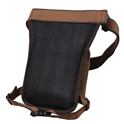 Canvas Drop Leg Bag Hiking Waist Pack for Men Outdoor Travel Sports Tactical Motorcycle Bike Fanny Pouch Casual Sling Daypack - color: #01Brown
