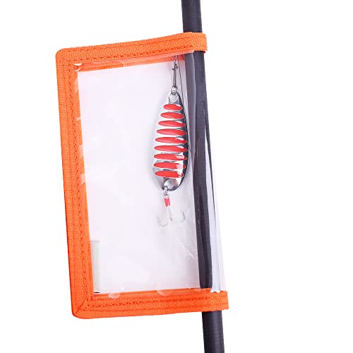 Raprance Fishing Lure Wraps 4 Packs Clear PVC Bait Hook Covers Keeps Fishing Safe Easily See Lures（Orange,M） - size: Medium