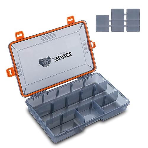 RUNCL Fishing Tackle Box, Waterproof Airtight Stowaway, 3600/3700 Tray Tackle Box with Adjustable Dividers, Plastic Storage Organizer(4pcs 3600) - color: 4pcs 3600