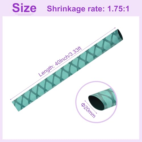 DMiotech Heat Shrink Sleeve Wrap Tubing x Tube Tubing for Fishing Rod Grips and Other Grips, Non Slip - Insulation - Waterproof 40'' Lengths, Dia 20mm Green - color: Green, size: Dia 20mm