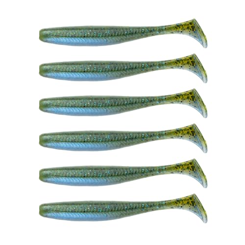 6th Sense – Divine Swimbait Soft Paddle Tail Swimbait Bass Fishing Lure, Made in USA - color: Bluegrass Magic, size: 3.8in (6/pk)