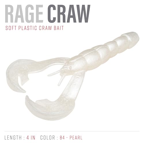Strike King Rage Tail Craw - color: Pearl, size: 4 inch