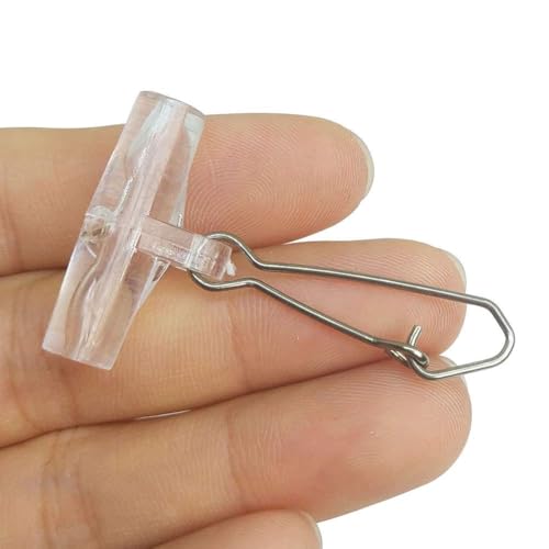 25/50/100 PCS Fishing Line Sinker Slides Duo Lock Snaps High Strength Stainless Steel Sinker Slider Swivel Snap Kit Fishing Tackle - color: Clear, size: 50 Pieces