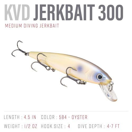 Strike King KVD Jerkbait 3 Hook - color: Oyster, size: 4.75 inch (Pack of 1)