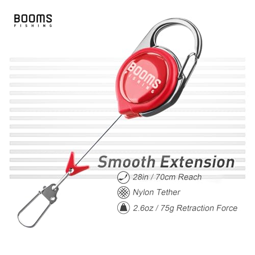 Booms Fishing RG1 Fly Fishing Zinger Retractor 3 pcs - color: Red