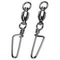 Snap Fishing Swivels Ball Bearing Black Nickel Ball Bearing Swivels Saltwater Heavy Duty Barrel Swivels for Freshwater Saltwater Fishing - size: Size 2+2(45lb) 20 Pcs