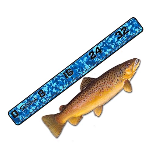 USATuff SeaDek EVA Foam Fish Measuring Ruler for Boat, Fishing, Kayak | Adhesive Backing Peel & Stick - 36" Aqua Camo-Black - color: Aqua Camo-Black, style: 36 inch