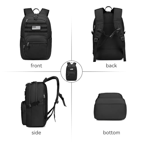 Wotony Military Tactical Backpack for Men Army 3 Days Assault Pack Bag with Molle System for Outdoor Adventures (Black, 30L) - color: Black, size: 30L
