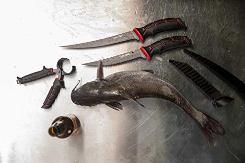 Ugly Stik Ugly Tools 9 Inch Flex Knife for Fishing, Fishing Fillet Knife for Anglers, Sharp Trailing Point Serrated Stainless Steel Blade, Non-Slip Grip Handle,Black