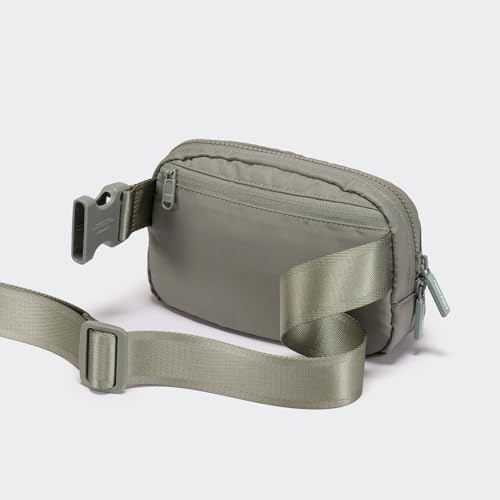 Pander Two Way Zipper Fanny Pack Nylon Everywhere Belt Bag for Women, Water Repellent Waist Packs, Crossbody Bags with Adjustable Strap (Grey Sage). - color: Grey Sage
