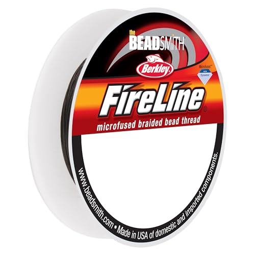 The Beadsmith Fireline by Berkley – Micro-Fused Braided Thread – 4lb. Test, .005”/.12mm Diameter, 15 Yard Spool, Smoke Grey – Super Strong Stringing Material for Jewelry Making and Bead Weaving - color: Smoke Grey, size: 4lb, .005”, 15 yard
