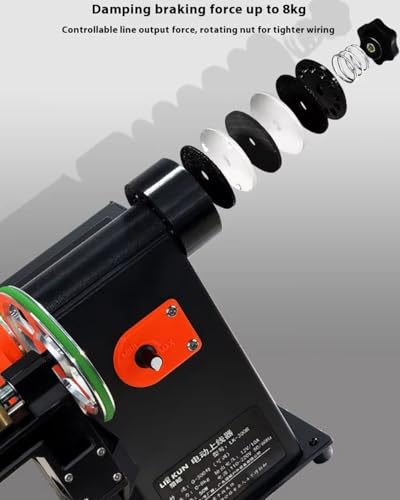 Electric Fishing Line Winder Spooler,Fishing Reel Line Winder Spooler Machine w/0-8kg Damping Brake,Fishing Rod Reel Spooling Station Systems,Adjustable Speed