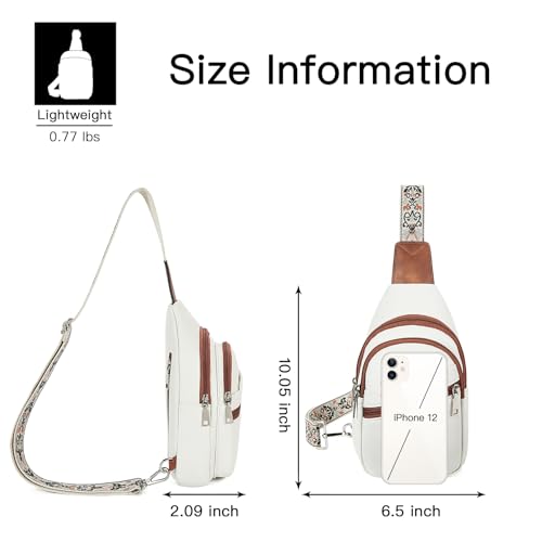 Telena Sling Bag for Women Crossbody Bags Purse for Women Vegan Leather Fanny Pack with Adjustable Strap - color: 1-beige Brown
